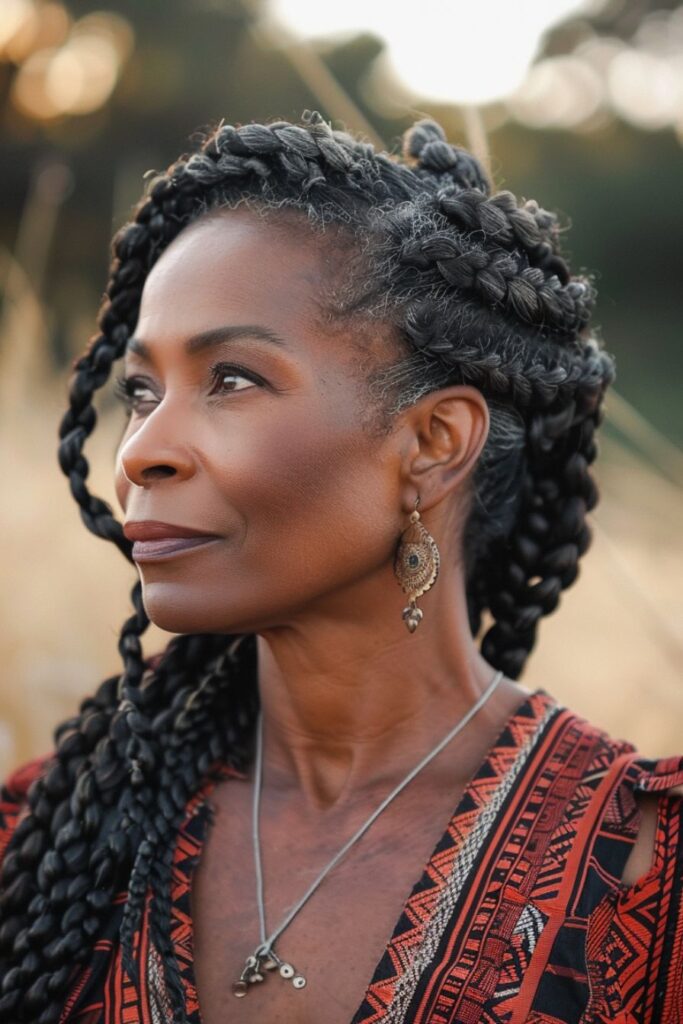 black women over 50 braids